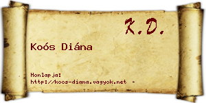 Koós Diána névjegykártya
